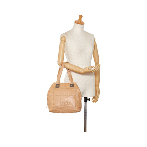 シャネル チョコバー ココマーク シルバー金具 ハンドバッグ ショルダーバッグ ベージュ キャビアスキン レディース CHANEL 【中古】