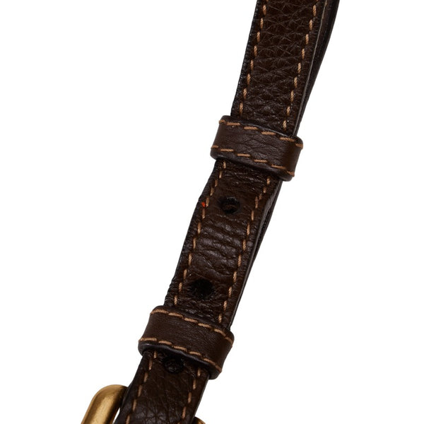 プラダ ハンドバッグ ショルダーバッグ 2WAY グレー ブラウン ムートン レザー レディース PRADA 【中古】