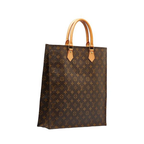 ルイ ヴィトン モノグラム サックプラ  ハンドバッグ トートバッグ M51140 ブラウン PVC レザー レディース LOUIS VUITTON 【中古】