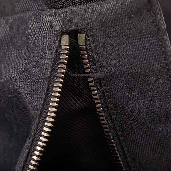 グッチ GGキャンバス ウエストバッグ ボディバッグ 28566 ブラック キャンバス レザー レディース GUCCI 【中古】