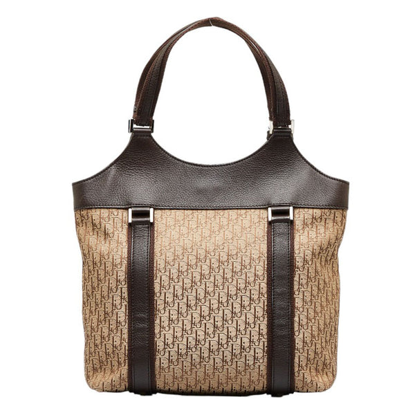 ディオール トロッター ストリートシック ハンドバッグ トートバッグ ベージュ ブラウン キャンバス レザー レディース Dior 【中古】