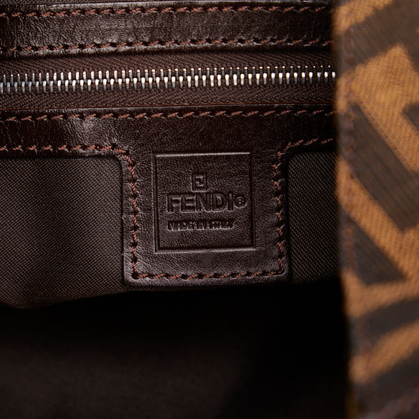 フェンディ ズッカ シルバー金具 ワンショルダーバッグ 26569 ベージュ ブラウン キャンバス レザー レディース FENDI 【中古】