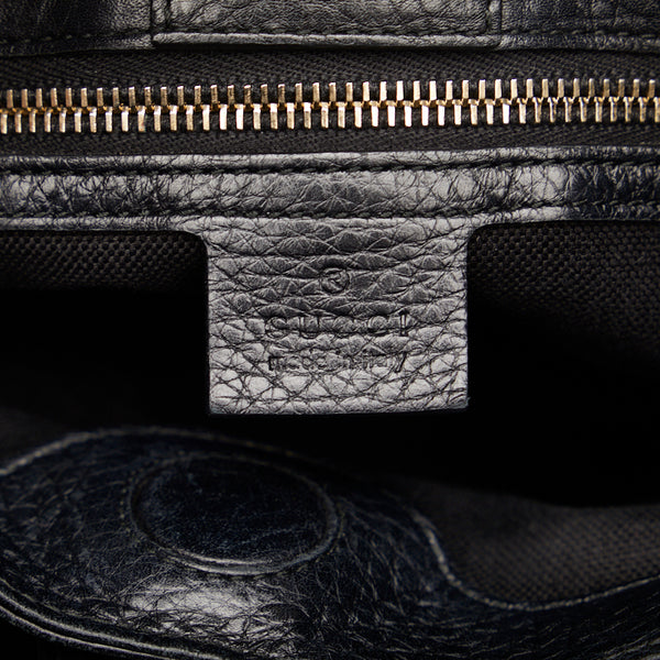 グッチ バンブー ショッパー スモール ハンドバッグ ショルダーバッグ 2WAY 336032 ブラック レザー レディース GUCCI 【中古】