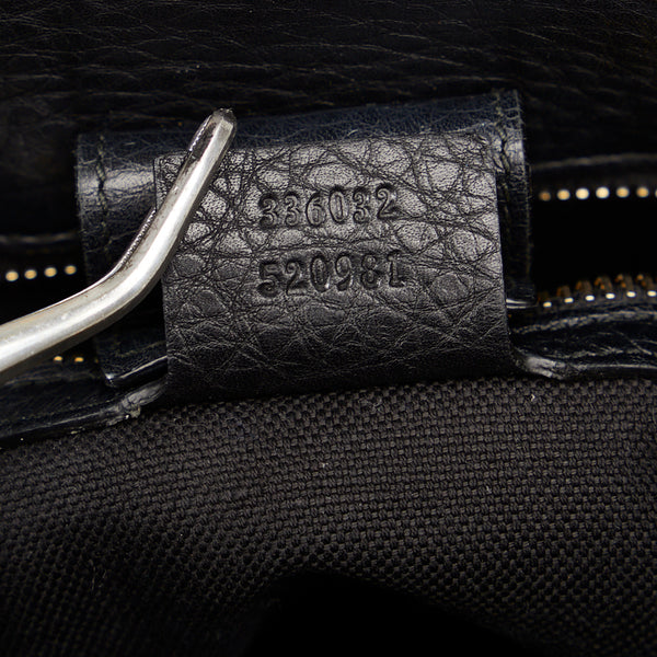 グッチ バンブー ショッパー スモール ハンドバッグ ショルダーバッグ 2WAY 336032 ブラック レザー レディース GUCCI 【中古】