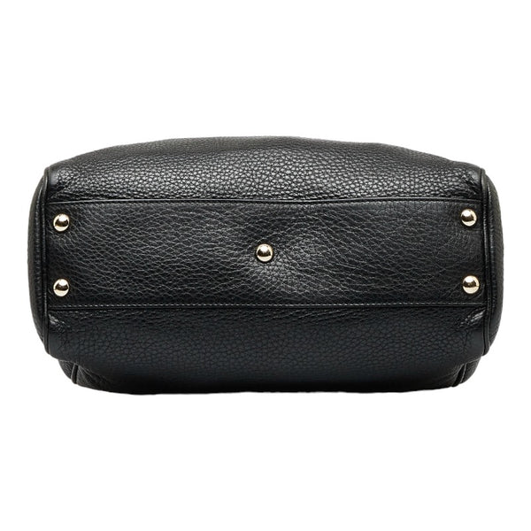 グッチ バンブー ショッパー スモール ハンドバッグ ショルダーバッグ 2WAY 336032 ブラック レザー レディース GUCCI 【中古】