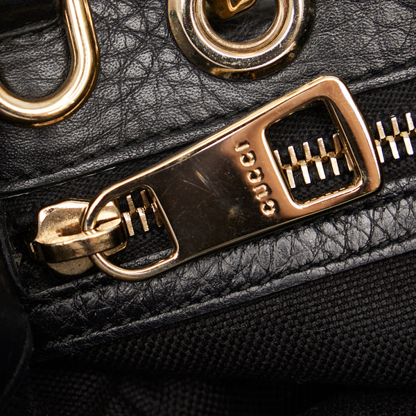 グッチ バンブー ショッパー スモール ハンドバッグ ショルダーバッグ 2WAY 336032 ブラック レザー レディース GUCCI 【中古】