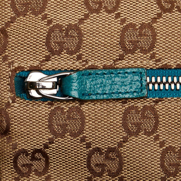 グッチ GGキャンバス ボディバッグ ウエストバッグ 28566 ベージュ グリーン キャンバス レザー レディース GUCCI 【中古】