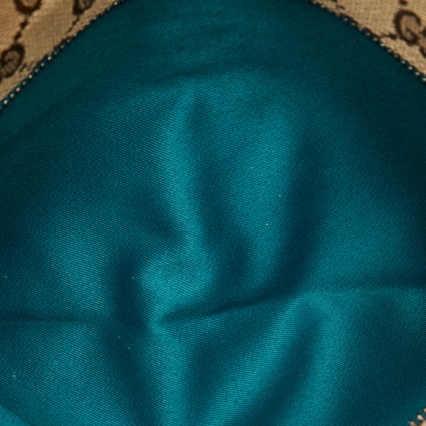 グッチ GGキャンバス ボディバッグ ウエストバッグ 28566 ベージュ グリーン キャンバス レザー レディース GUCCI 【中古】