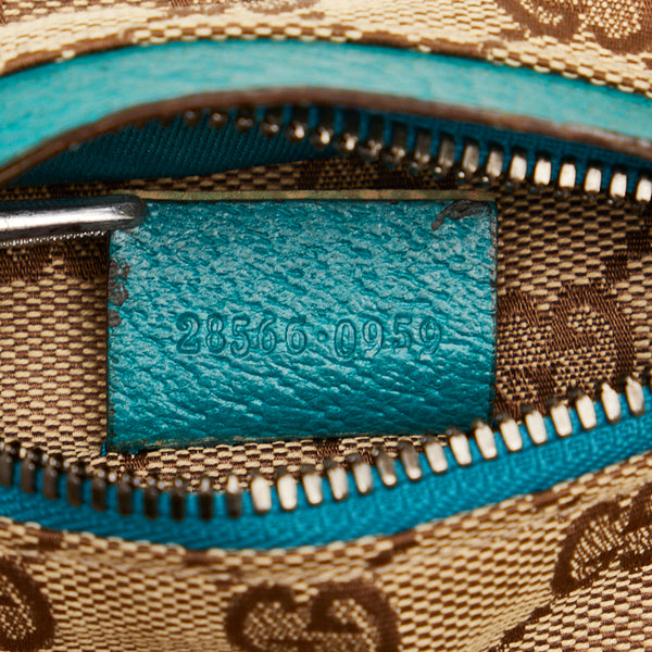 グッチ GGキャンバス ボディバッグ ウエストバッグ 28566 ベージュ グリーン キャンバス レザー レディース GUCCI 【中古】