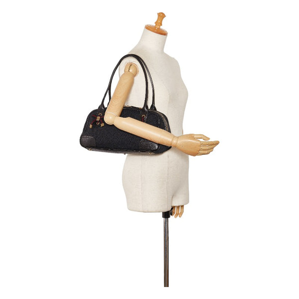 グッチ GGキャンバス プリンシー シェリーライン ハンドバック ショルダーバッグ 161720 ブラック キャンバス レザー レディース GUCCI 【中古】