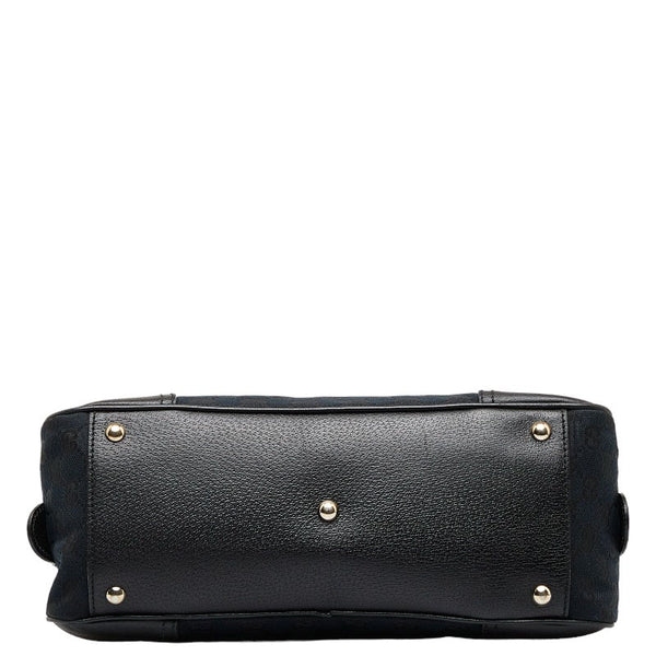 グッチ GGキャンバス プリンシー シェリーライン ハンドバック ショルダーバッグ 161720 ブラック キャンバス レザー レディース GUCCI 【中古】