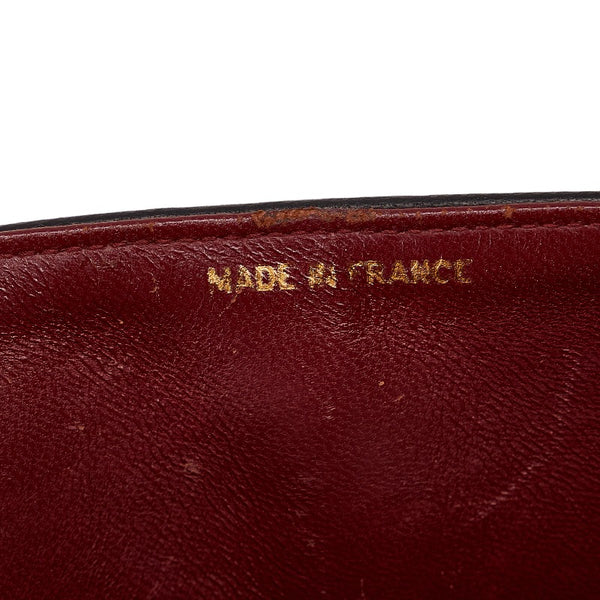 シャネル マトラッセ25 ココマーク ダブルフラップ ゴールド金具 チェーン ショルダーバッグ ブラック ラムスキン レディース CHANEL 【中古】