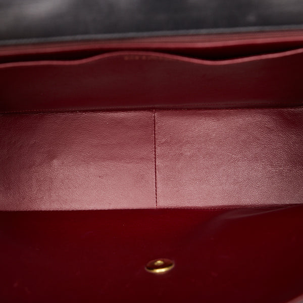 シャネル デカマトラッセ ココマーク シングルフラップ チェーン ショルダーバッグ ブラック ラムスキン レディース CHANEL 【中古】