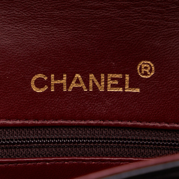 シャネル マトラッセ25 ダブルフラップ チェーン ショルダーバッグ ブラック レザー レディース CHANEL 【中古】