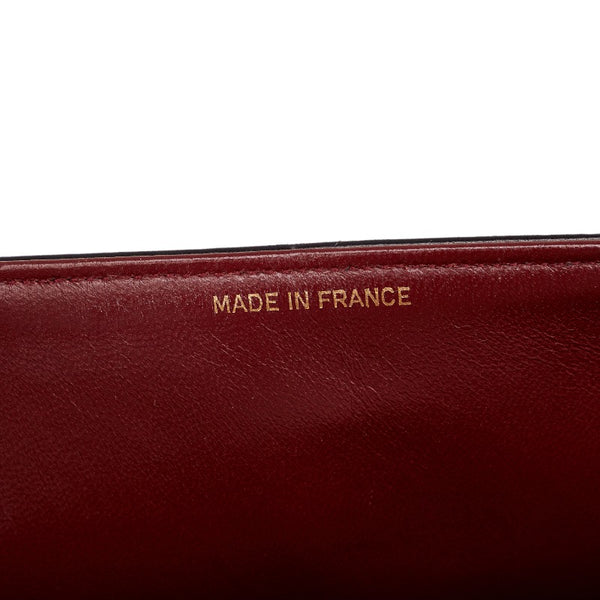 シャネル マトラッセ25 ダブルフラップ チェーン ショルダーバッグ ブラック レザー レディース CHANEL 【中古】