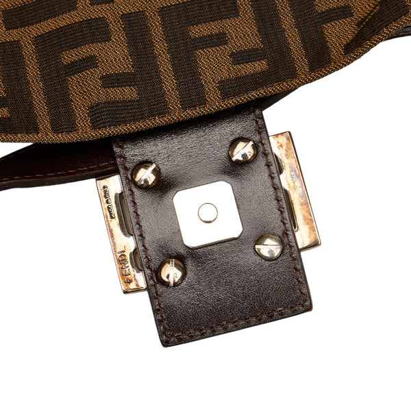 フェンディ ズッカ マンマバケット ハンドバッグ ワンショルダーバッグ 26424 ブラウン キャンバス レザー レディース FENDI 【中古】