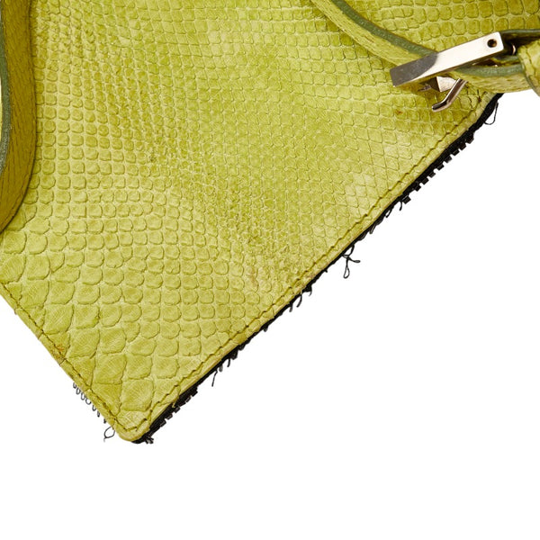 フェンディ マンマバケット ビジュー ショルダーバッグ ブラック マルチカラー キャンバス パイソン レディース FENDI 【中古】