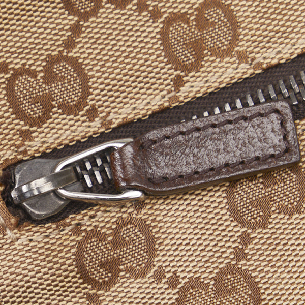 グッチ GGキャンバス ウエストバッグ  ボディバッグ 28566 ベージュ ブラウン キャンバス レザー レディース GUCCI 【中古】