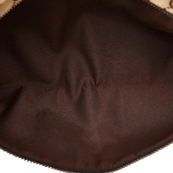 グッチ GGキャンバス ウエストバッグ  ボディバッグ 28566 ベージュ ブラウン キャンバス レザー レディース GUCCI 【中古】