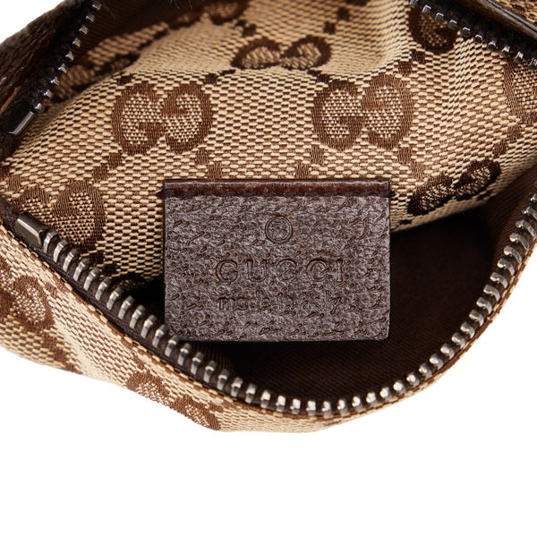 グッチ GGキャンバス ウエストバッグ  ボディバッグ 28566 ベージュ ブラウン キャンバス レザー レディース GUCCI 【中古】