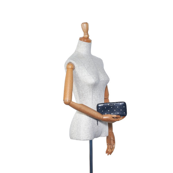 サンローラン スター ラウンドファスナー 長財布 414680 ブラック レザー レディース SAINT LAURENT 【中古】