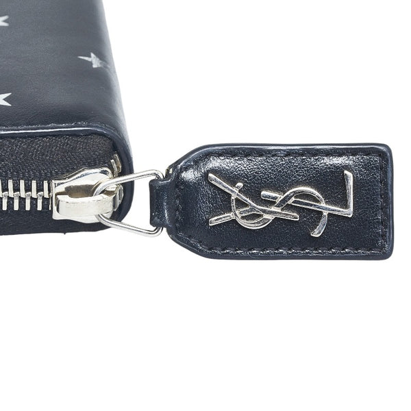 サンローラン スター ラウンドファスナー 長財布 414680 ブラック レザー レディース SAINT LAURENT 【中古】