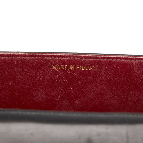 シャネル デカマトラッセ ココマーク シングルフラップ チェーン ショルダーバッグ ブラック ラムスキン レディース CHANEL 【中古】