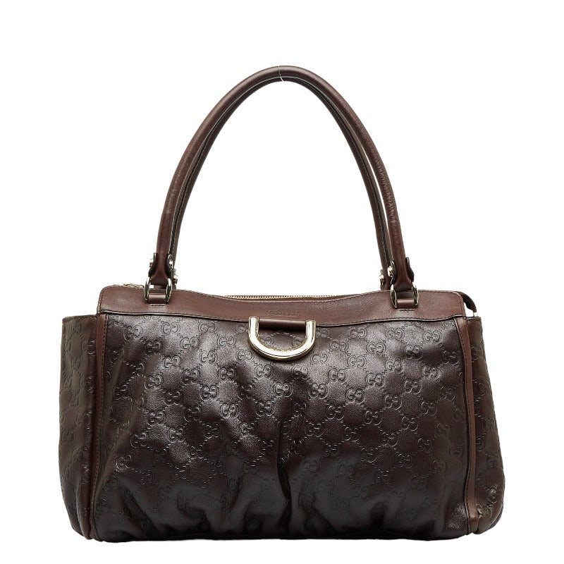 グッチ グッチシマ アビー ショルダーバッグ トートバッグ 189831 ブラウン レザー レディース GUCCI 【中古】