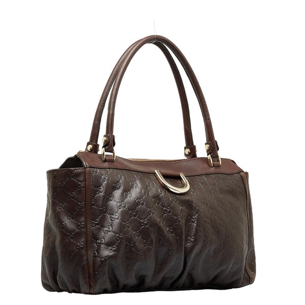 グッチ グッチシマ アビー ショルダーバッグ トートバッグ 189831 ブラウン レザー レディース GUCCI 【中古】