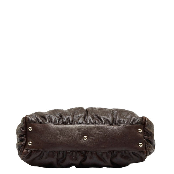 グッチ グッチシマ アビー ショルダーバッグ トートバッグ 189831 ブラウン レザー レディース GUCCI 【中古】