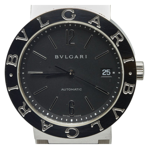 ブルガリ ブルガリブルガリ 38mm 腕時計 BB38SS 自動巻き ブラック文字盤 ステンレススチール メンズ BVLGARI 【中古】
