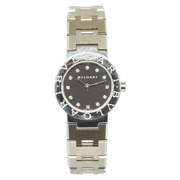 ブルガリ ブルガリブルガリ 腕時計 BB23SS クオーツ ブラック文字盤 ステンレススチール レディース BVLGARI 【中古】