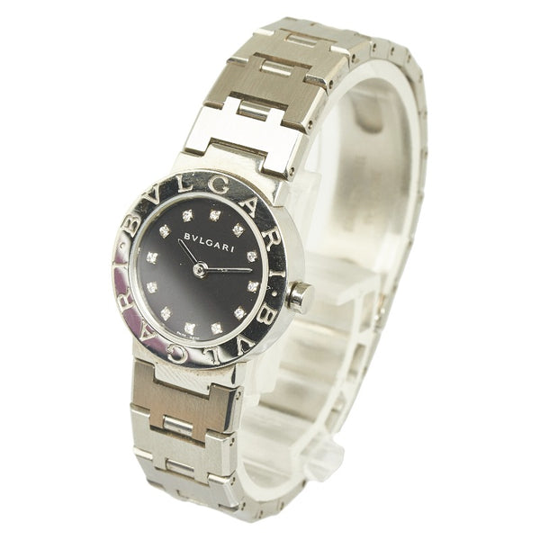 ブルガリ ブルガリブルガリ 腕時計 BB23SS クオーツ ブラック文字盤 ステンレススチール レディース BVLGARI 【中古】