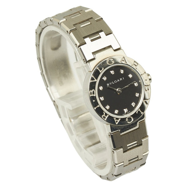 ブルガリ ブルガリブルガリ 腕時計 BB23SS クオーツ ブラック文字盤 ステンレススチール レディース BVLGARI 【中古】
