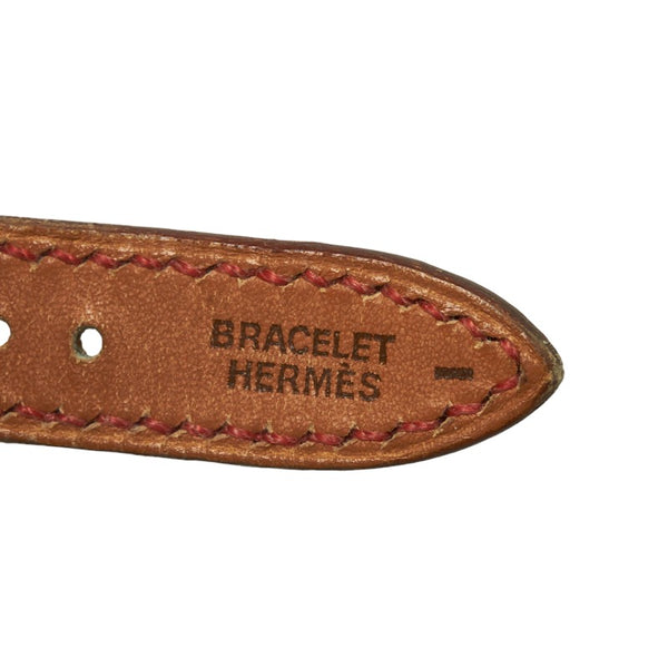 エルメス ケリーウォッチ 腕時計 クオーツ レッド文字盤 メッキ レザー レディース HERMES 【中古】