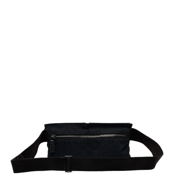 グッチ GGキャンバス ボディバッグ ウエストバッグ 162962 ブラック キャンバス レザー レディース GUCCI 【中古】