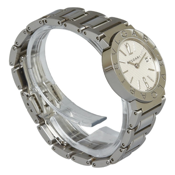 ブルガリ ブルガリブルガリ デイト 腕時計 BBL26S クオーツ ホワイト文字盤 ステンレススチール レディース BVLGARI 【中古】