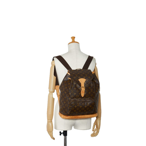 ルイ ヴィトン モノグラム モンスリGM リュック バックパック M51135 ブラウン PVC レザー レディース LOUIS VUITTON 【中古】