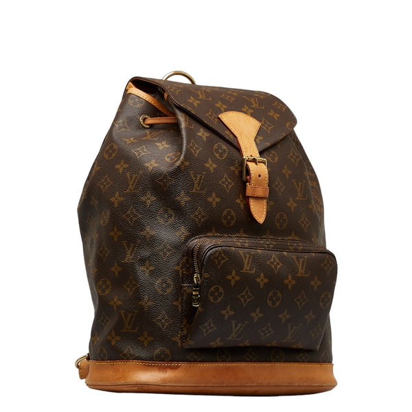 ルイ ヴィトン モノグラム モンスリGM リュック バックパック M51135 ブラウン PVC レザー レディース LOUIS VUITTON 【中古】