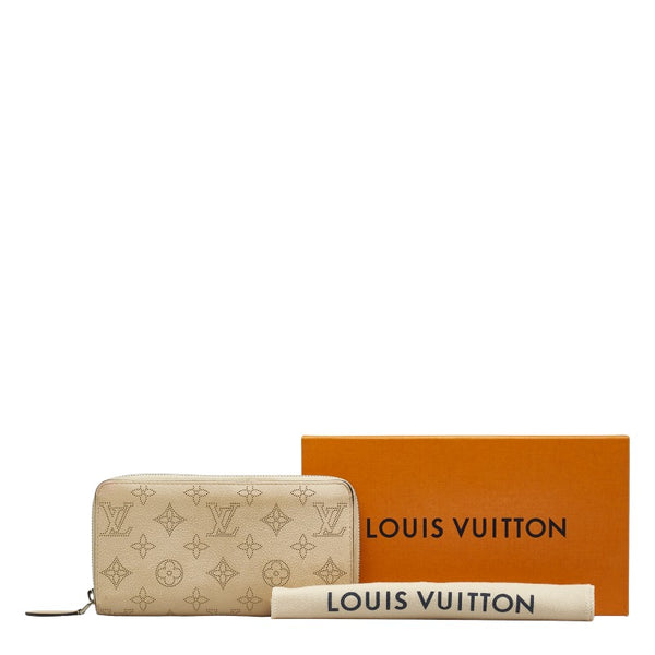 ルイ ヴィトン マヒナ ジッピーウォレット ラウンドファスナー 長財布 M58878 クレーム ベージュ レザー レディース LOUIS VUITTON 【中古】