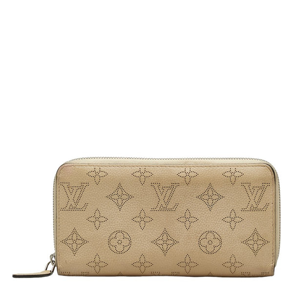 ルイ ヴィトン マヒナ ジッピーウォレット ラウンドファスナー 長財布 M58878 クレーム ベージュ レザー レディース LOUIS VUITTON 【中古】