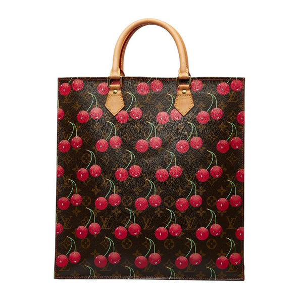 ルイ ヴィトン モノグラム チェリー 村上隆 サック プラ トートバッグ M95010 ブラウン PVC レザー レディース LOUIS VUITTON 【中古】