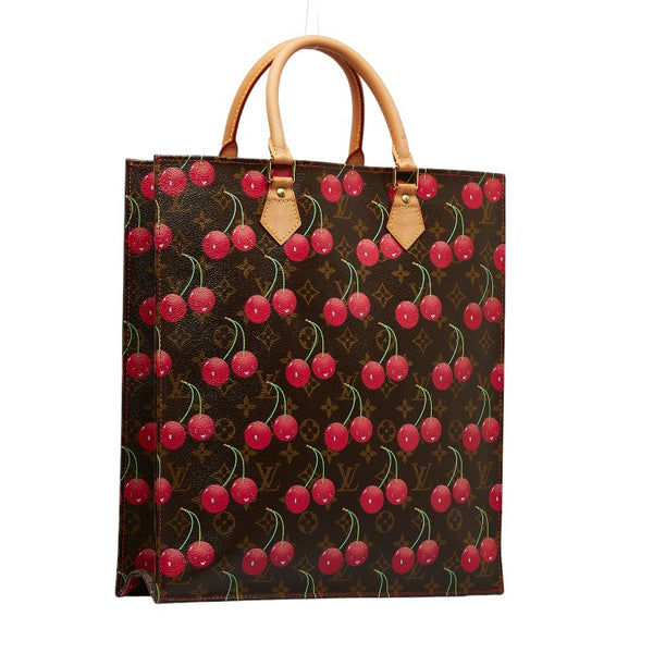 ルイ ヴィトン モノグラム チェリー 村上隆 サック プラ トートバッグ M95010 ブラウン PVC レザー レディース LOUIS VUITTON 【中古】