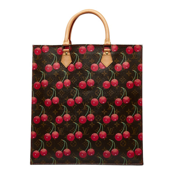 ルイ ヴィトン モノグラム チェリー 村上隆 サック プラ トートバッグ M95010 ブラウン PVC レザー レディース LOUIS VUITTON 【中古】