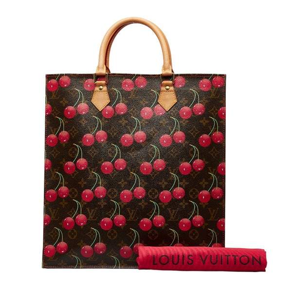 ルイ ヴィトン モノグラム チェリー 村上隆 サック プラ トートバッグ M95010 ブラウン PVC レザー レディース LOUIS VUITTON 【中古】