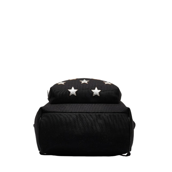 サンローラン CITY シティ スター リュック バックパック 360206 ブラック シルバー キャンバス レザー メンズ SAINT LAURENT 【中古】