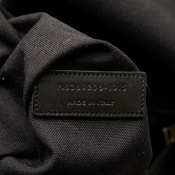 サンローラン CITY シティ スター リュック バックパック 360206 ブラック シルバー キャンバス レザー メンズ SAINT LAURENT 【中古】