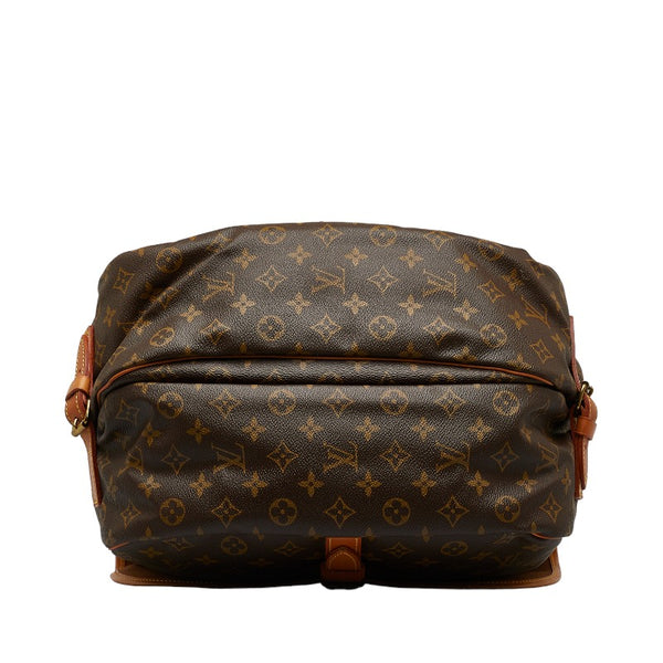 ルイ ヴィトン モノグラム ソミュール35 斜め掛け ショルダーバッグ M42254 ブラウン PVC レザー レディース LOUIS VUITTON 【中古】