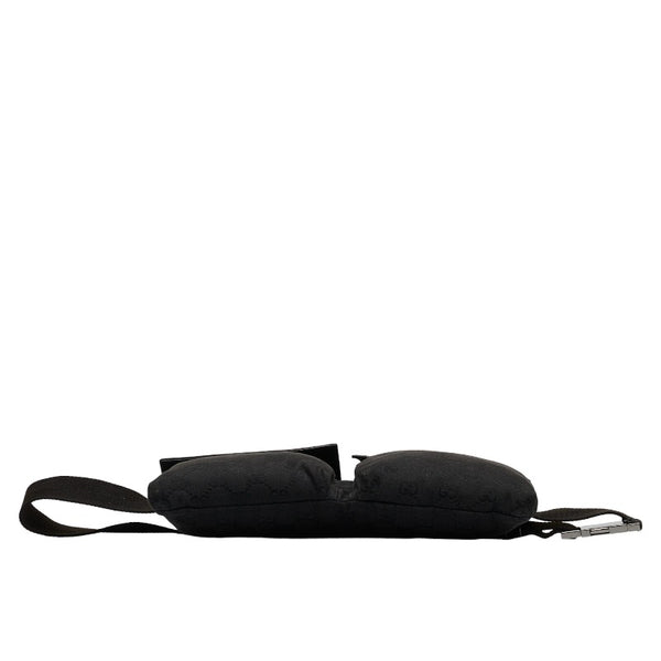 グッチ GGキャンバス ボディバッグ ウエストバッグ 28566 ブラック キャンバス レザー レディース GUCCI 【中古】