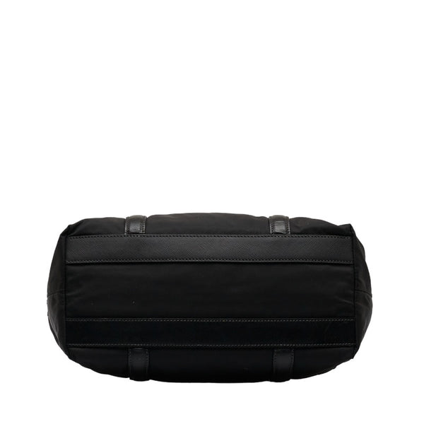 プラダ トートバッグ ハンドバッグ ブラック レザー ナイロン レディース PRADA 【中古】
